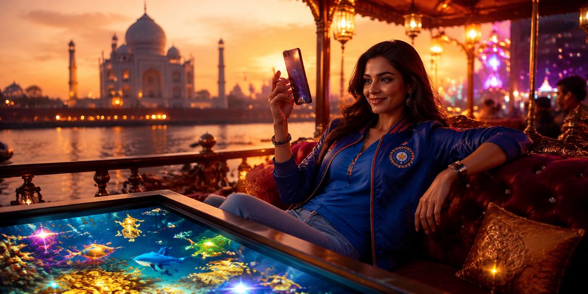 Traditional Indian card game enthusiasts watching Teen Patti on mobile in Agra