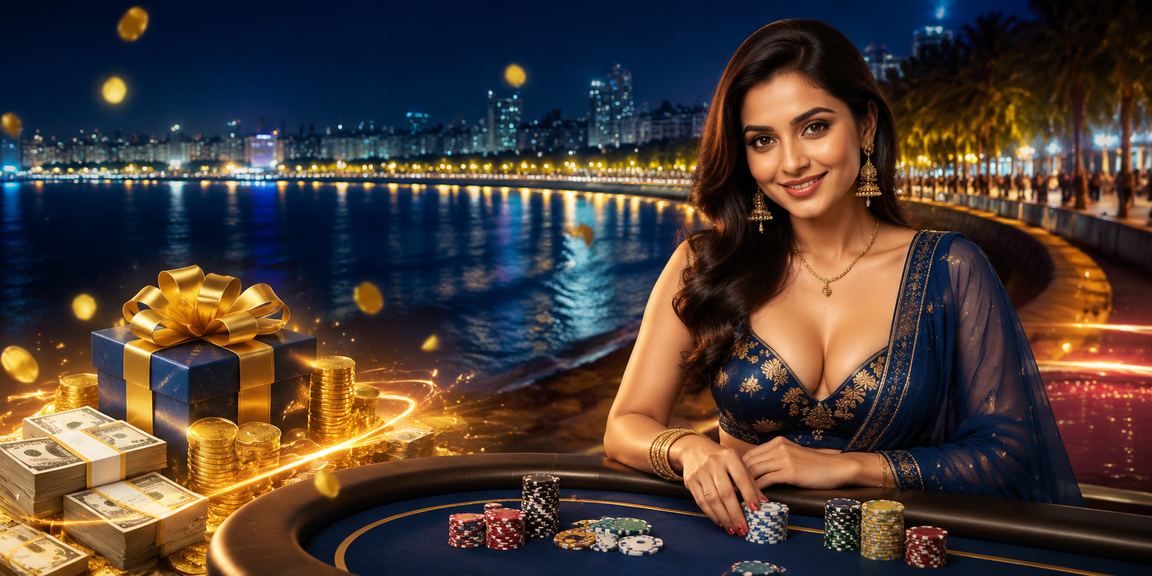 Players enjoying Teen Patti games with cashback promotion at Mumbai Marine Drive